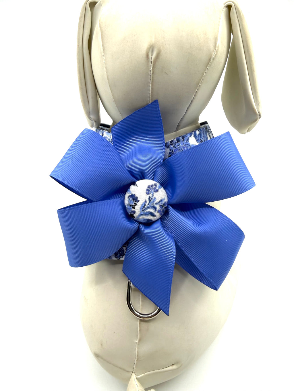 Blue Willow Floral Adjustable Dog Harness