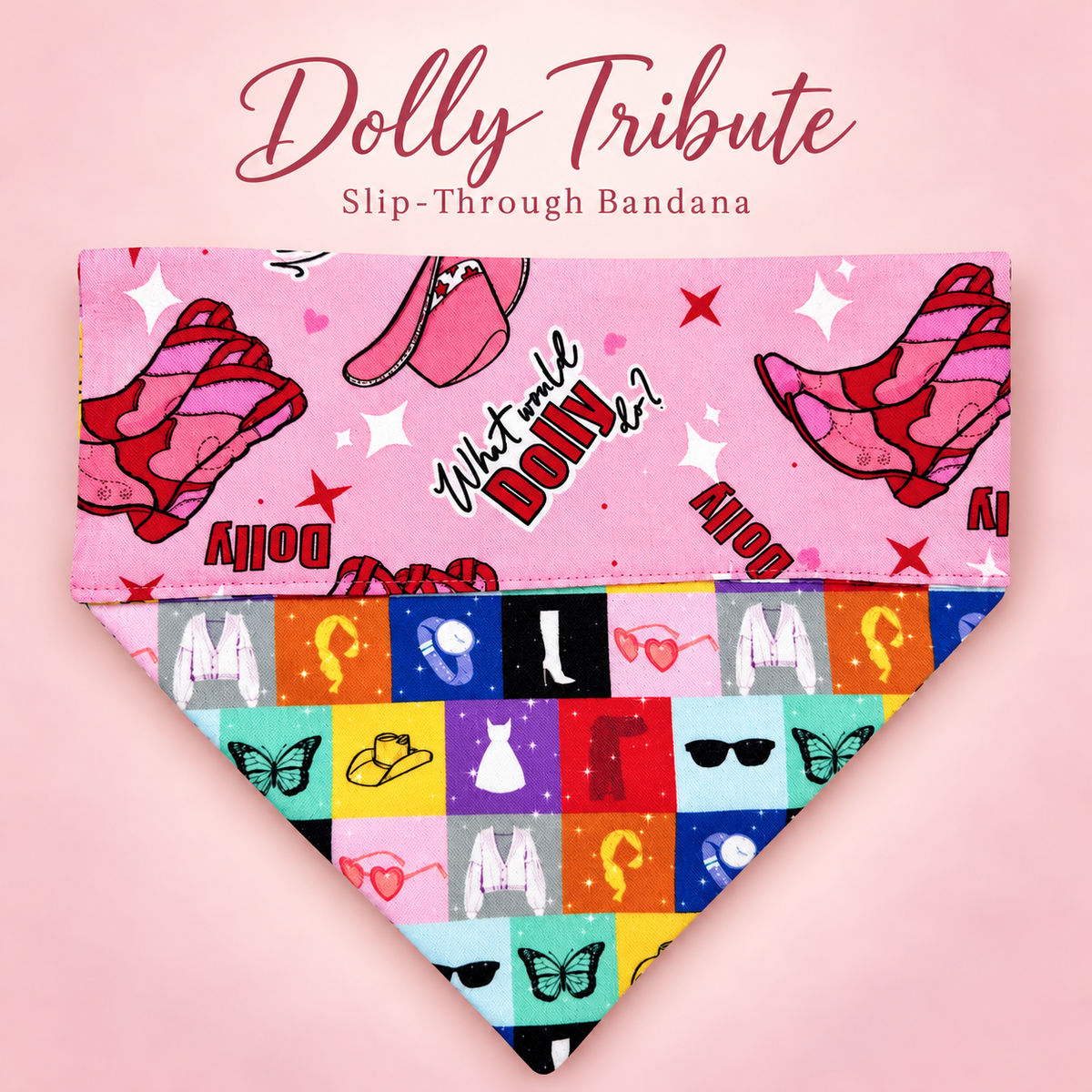 Dolly Tribute Slip-Through Dog Bandana