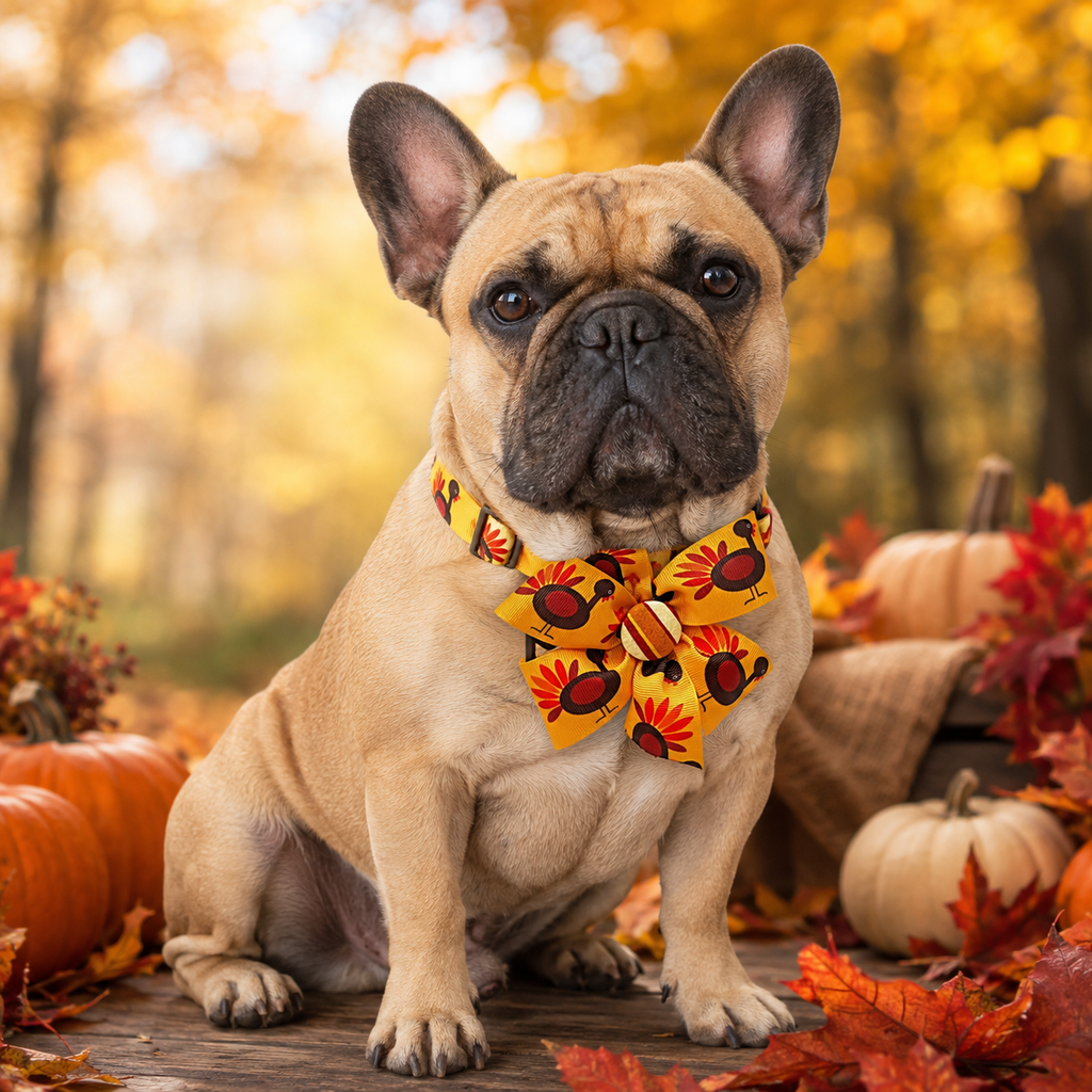 Turkey Time Thanksgiving Dog Collar