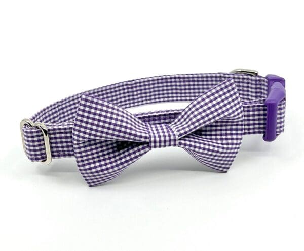 Purple Gingham with Bow Tie