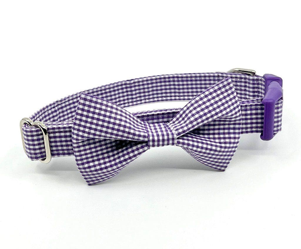 Purple Gingham with Bow Tie