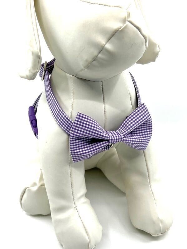 Purple Gingham Style Harness Bow Tie