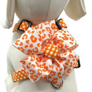 Orange Check Optional Team Bow Choices Style Harness