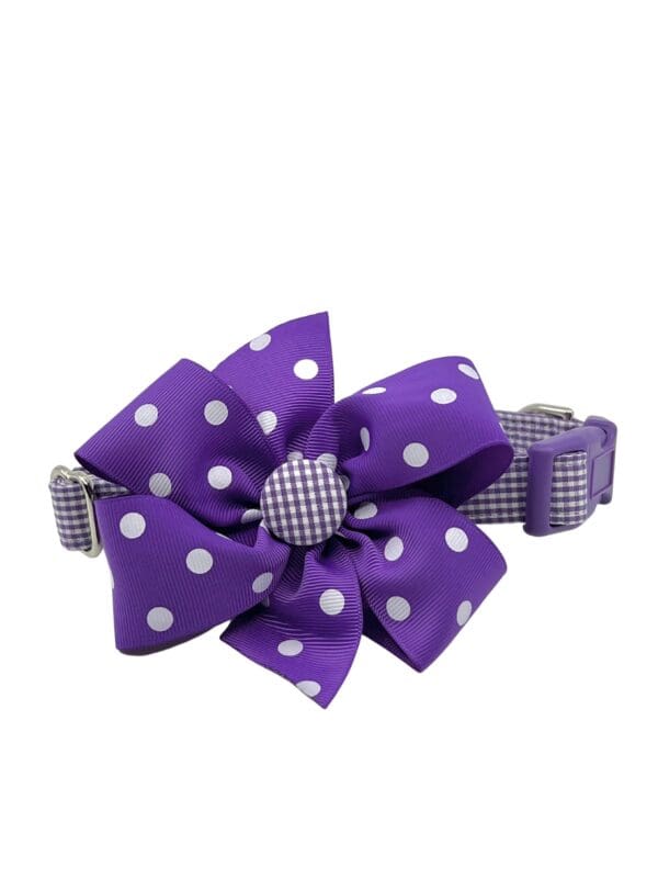 Purple Gingham Collar with Optional Bow Choice