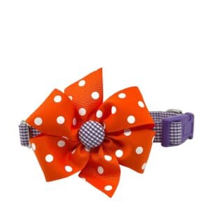 Purple Gingham Collar With Optional Bow Choice