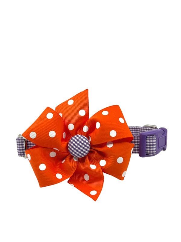 Purple Gingham Collar With Optional Bow Choice