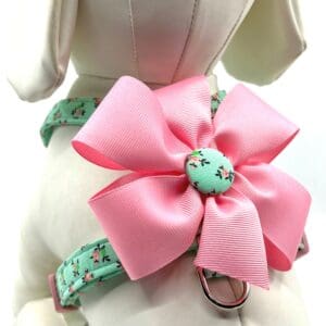 Mint And Pink Roses BowStyle Harness