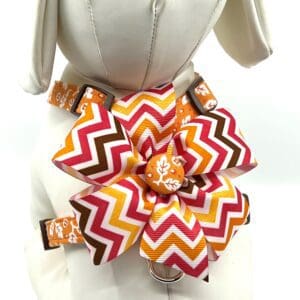 Orange Fall Leaves Bow Style Harness