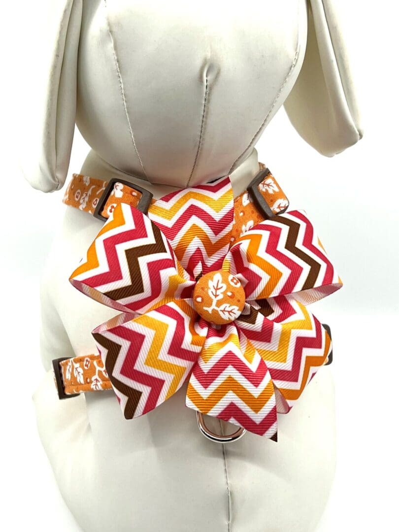 Orange Fall Leaves Bow Style Harness