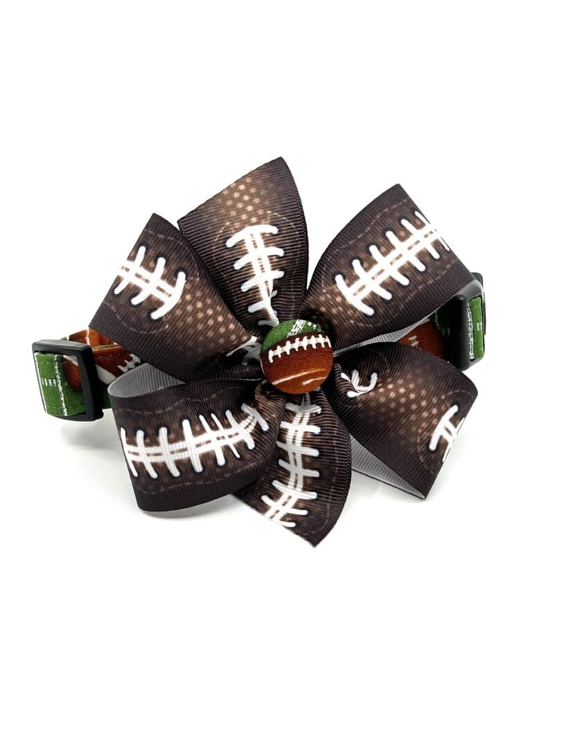 Football And Field Collar Bow