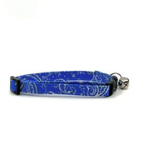 Blue Paisley Cat Collar