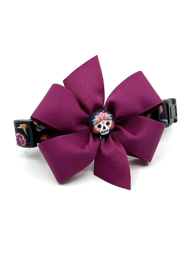 Day Of The Dead Collar Bow