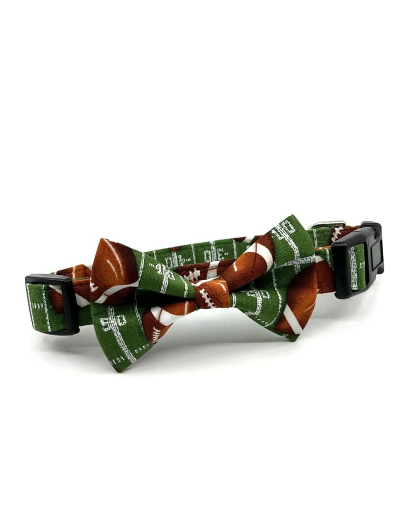 Football And Field Collar With Bow Tie