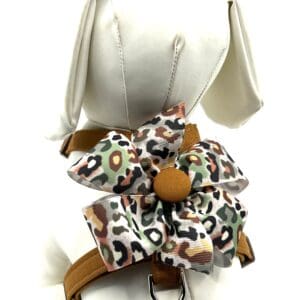 Butter Pecan And Leopard Bow Style Harness