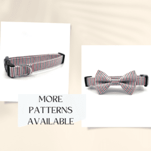 A dog collar and bow tie with patterns available.