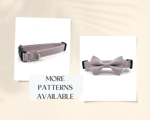 A dog collar and bow tie with patterns available.