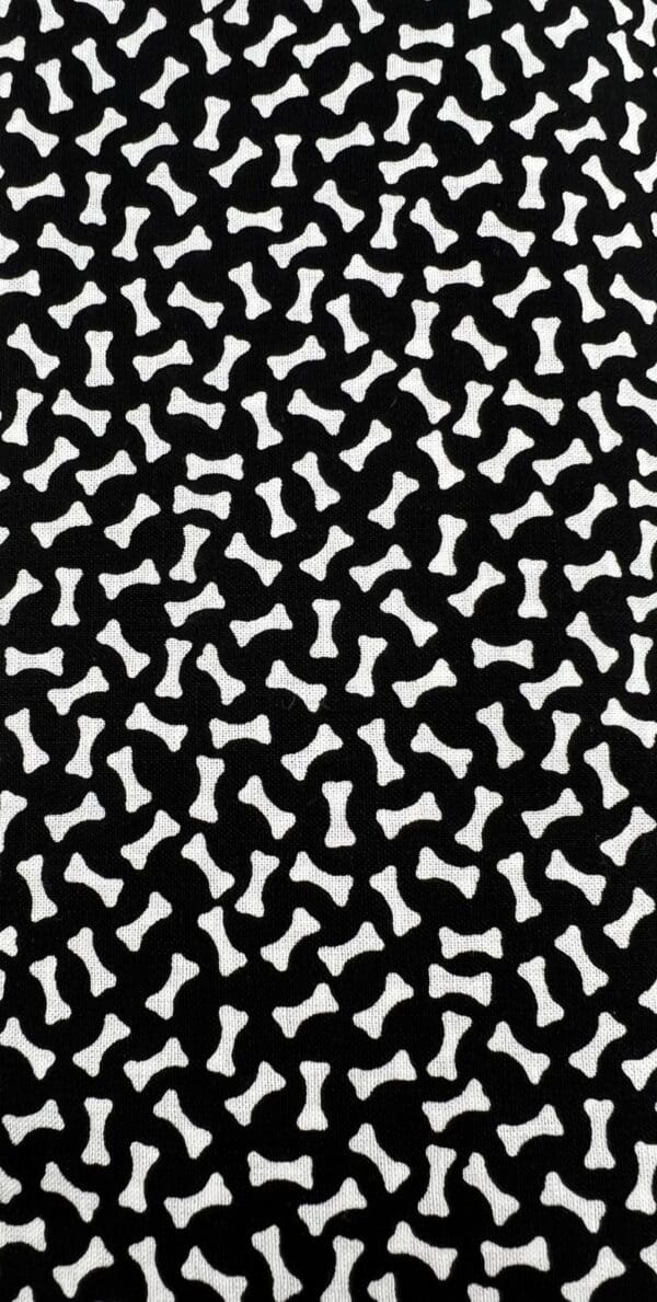 A black and white pattern on a fabric.