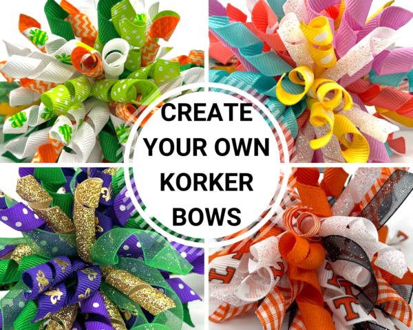 A bunch of different colored bows that are in a circle