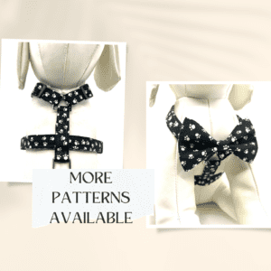 A black and white bow tie with polka dots.