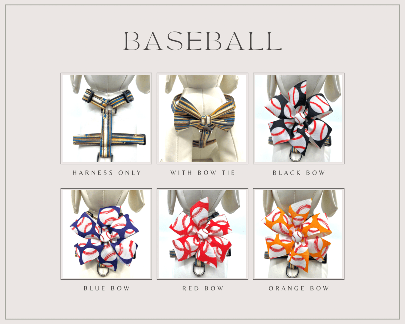 A bunch of different baseball bows and ties