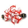 A red and white bow with baseball laces.