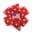 A red and white polka dot flower with an american flag on it.