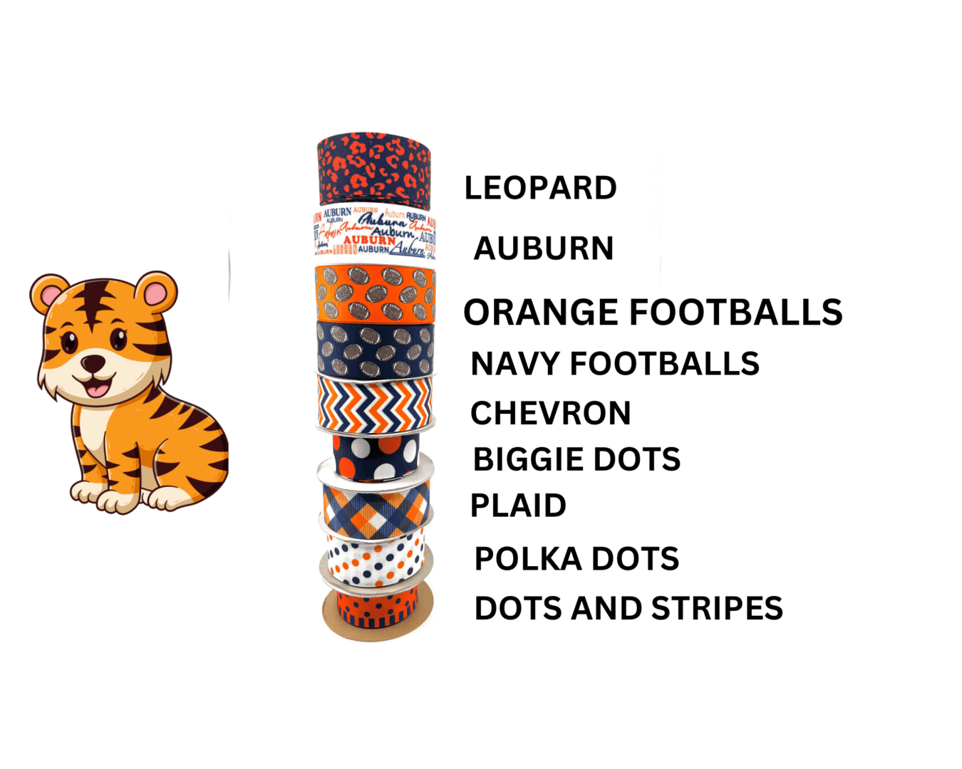 A tiger is shown with many different patterns.