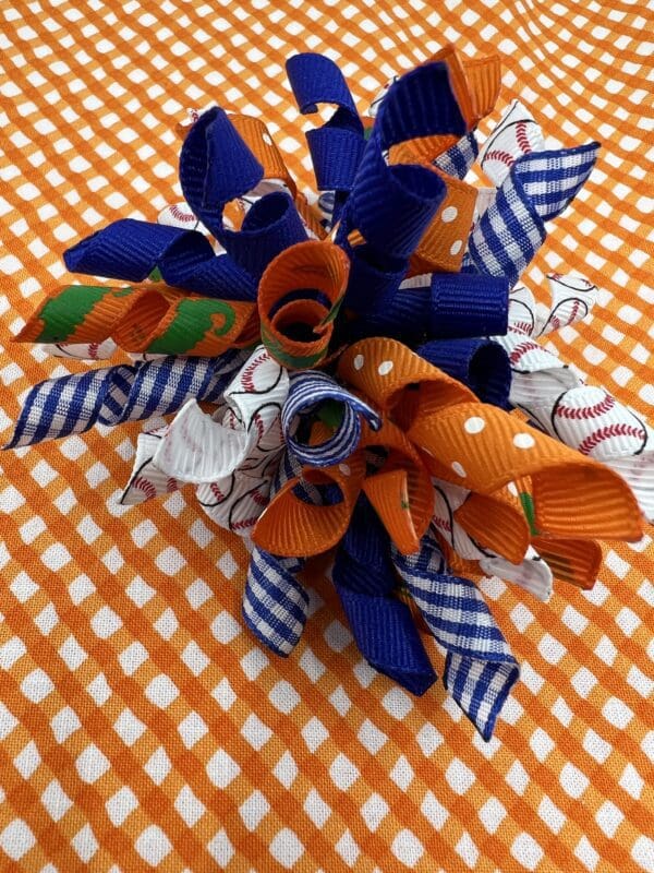 A close up of a bunch of ribbons on top of a table