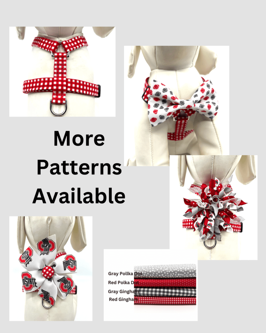 Polka dot dog harnesses - more patterns available.