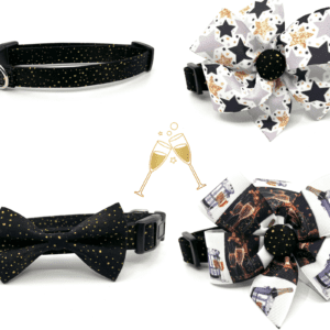 Four bow ties with different designs on them.