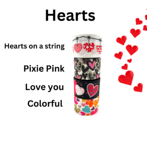 Hearts on a string pixie pink love you colorful.