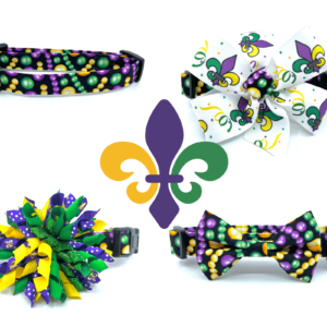 New orleans mardi gras dog collars.