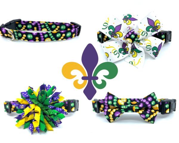 New orleans mardi gras dog collars.