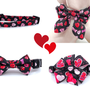 Valentine's day bow tie dog collar.
