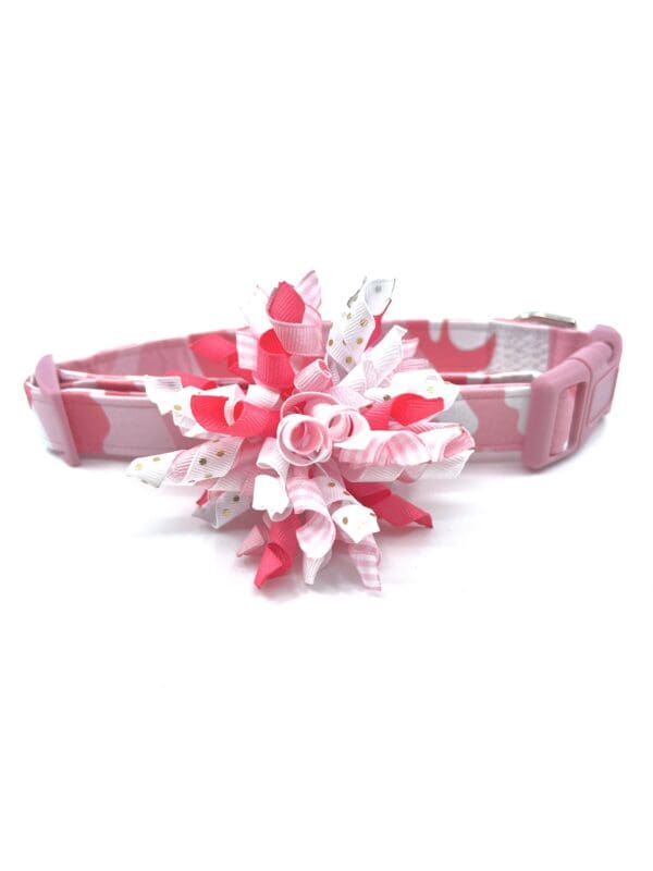 Pink Camo Dog Collar- Add on Removable Bow or Korker Bow - Image 5