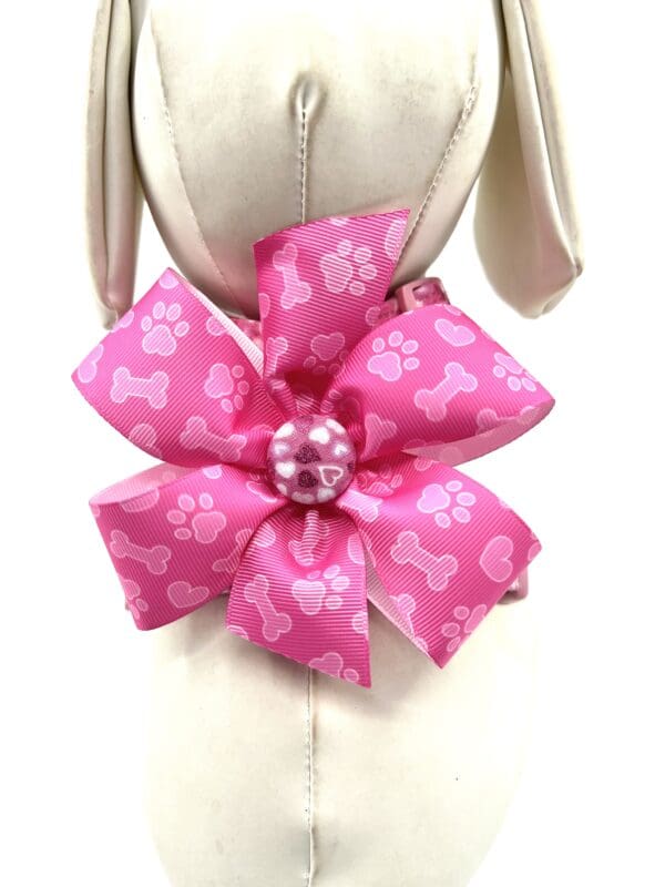 Valentine Pink Hologram Hearts Dog Harness- Add on Removable Bow or Korker Bow - Image 4