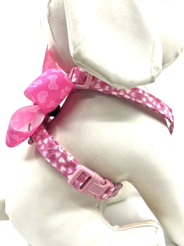 Valentine Pink Hologram Hearts Dog Harness- Add on Removable Bow or Korker Bow - Image 3