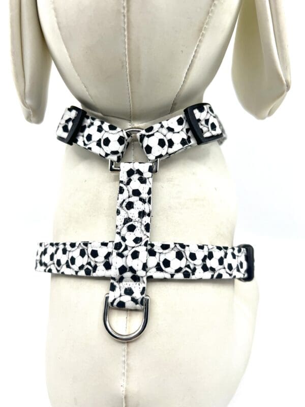 Soccer Balls Black and White Dog Harness- Add on Removable Bow- Bow Tie- Korker Bow - Image 2