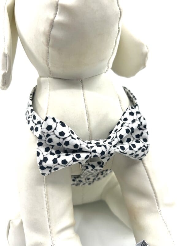 Soccer Balls Black and White Dog Harness- Add on Removable Bow- Bow Tie- Korker Bow - Image 5