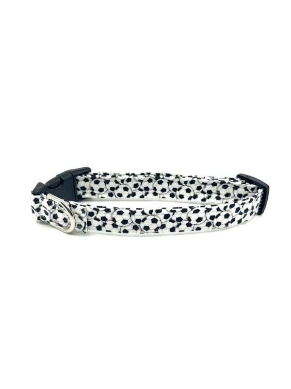 Soccer Balls Black and White Dog Collar- Add on Removable Bow- Bow Tie or Korker Bow - Image 2