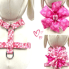 Valentine Pink Hologram Hearts Dog Harness- Add on Removable Bow or Korker Bow