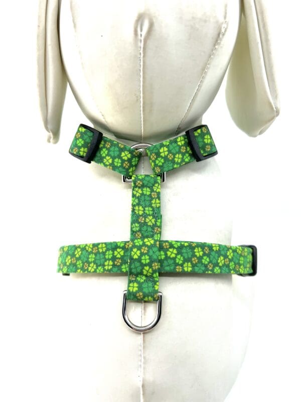 St. Patrick Clover Green Dog Harness- Add on Removable Bow- Bow Tie - Image 2