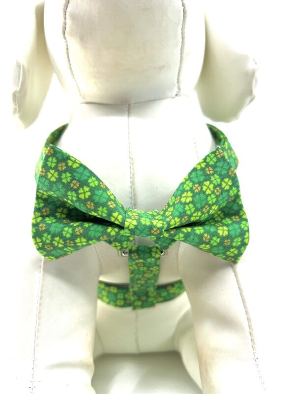 St. Patrick Clover Green Dog Harness- Add on Removable Bow- Bow Tie - Image 5