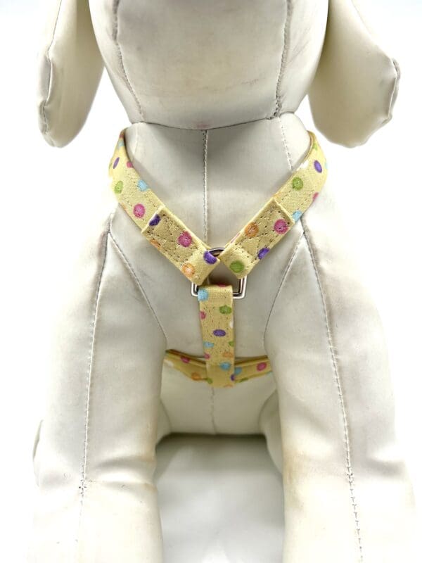 Easter Polka Dot Yellow Pink Purple Orange Harness- Add on a Removable Easter Egg Bow - Image 3