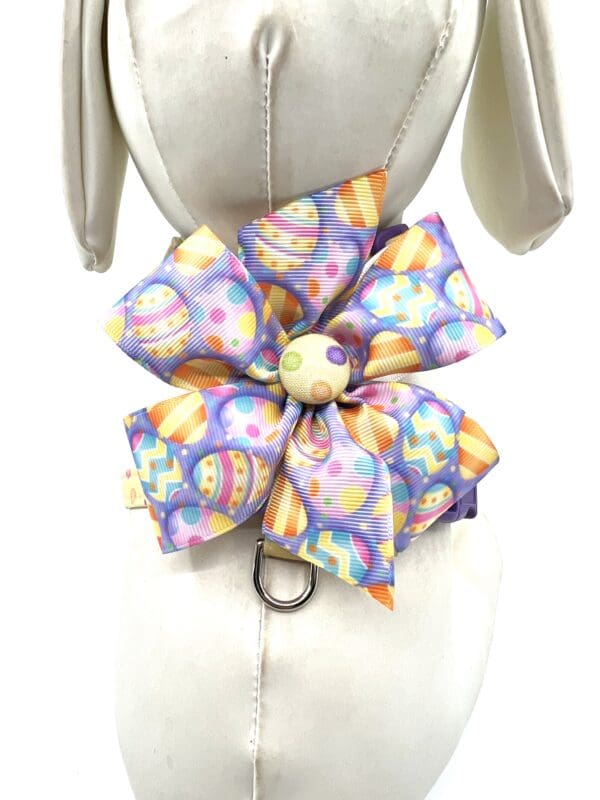 Easter Polka Dot Yellow Pink Purple Orange Harness- Add on a Removable Easter Egg Bow - Image 6