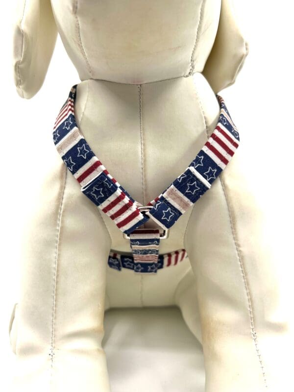 Patriotic Navy Stars and Stripes 4th of July Dog Harness- Add on Red Truck Removable Bow- Bow Tie- Korker Bow - Image 3