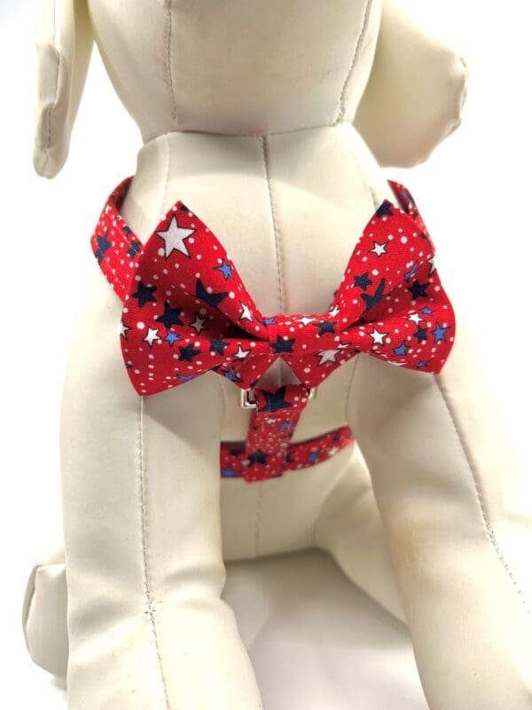 Patriotic White Blue Navy Stars 4th of July Dog Harness- Add on USA or Flag Removable Bow- Bow Tie- Korker Bow - Image 6