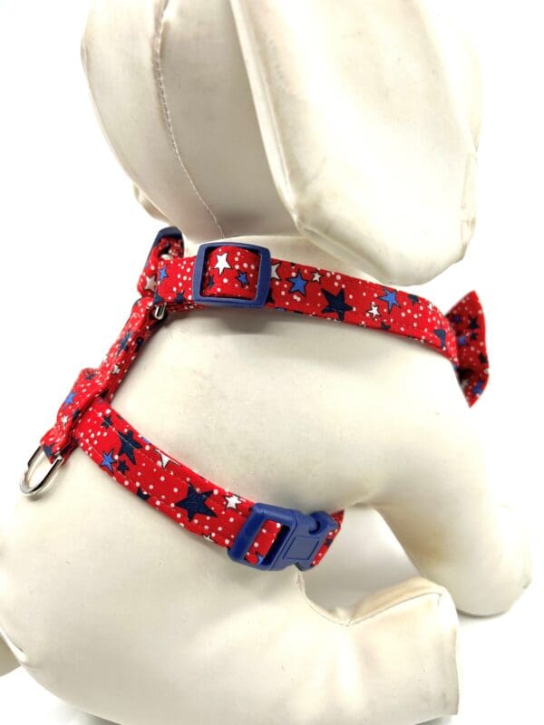 Patriotic White Blue Navy Stars 4th of July Dog Harness- Add on USA or Flag Removable Bow- Bow Tie- Korker Bow - Image 7