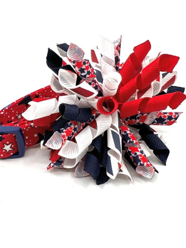 Patriotic White Blue Navy Stars 4th of July Dog Collar- Add on USA or Flag Removable Bow- Bow Tie or Korker Bow - Image 6