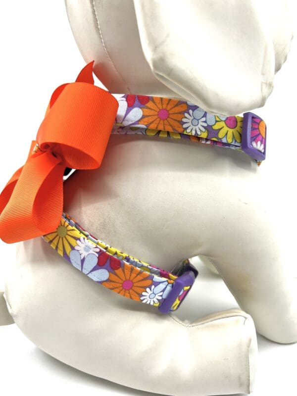 Summer Spring Pink Yellow Purple Orange Daisy Dog Harness- Add on a Removable Bow- Your choice of color - Image 3